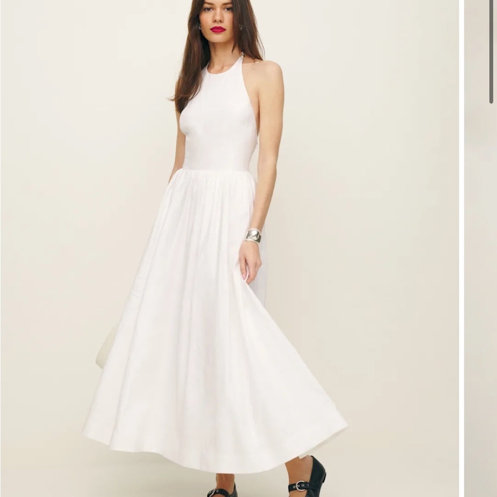 Reformation Strapless White Dress